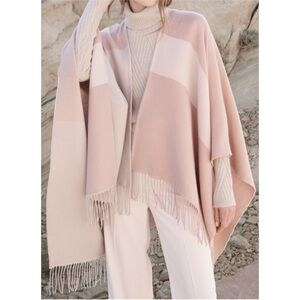 SOIA & KYO | Mirel Woven Scarfigan with Fringe in Pink/Cream